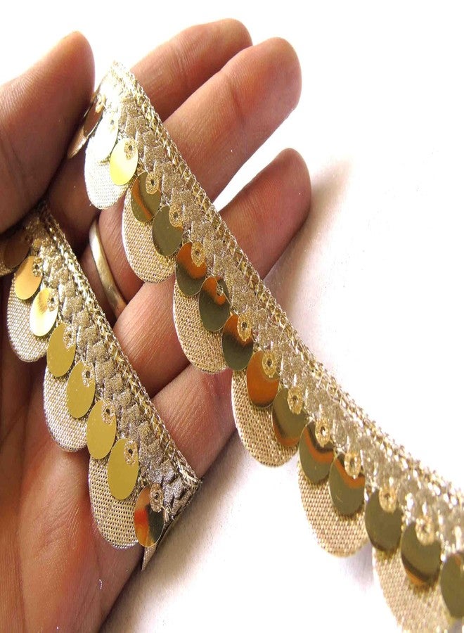 Strala Laces for Dresses, Sarees, Lehenga, Suits, Bags, Decorations, Borders, Crafts and Home Décor,Blouse (9 mtr) Design-252 (Light Golden) - Image 2